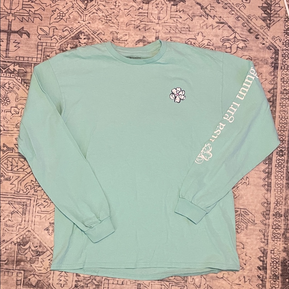 A Girl Thing Light Green Floral Tee